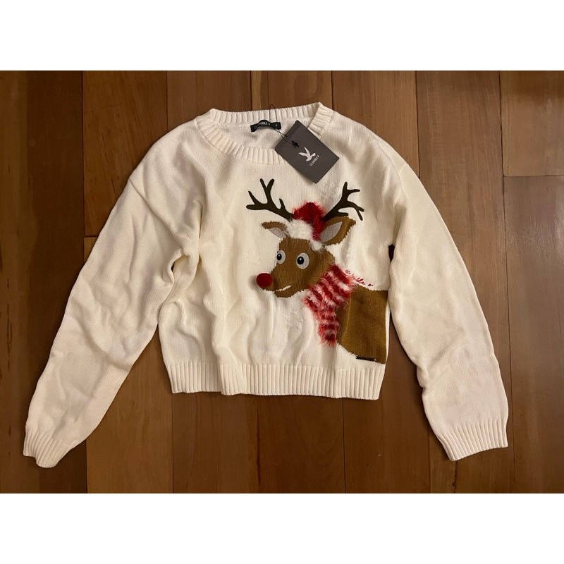 New! CCOO Xmas CROPPED SWEATER WITH FUZZY size S