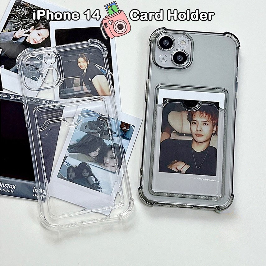 for เคสไอโฟน11 13 15 14 12  17 เคสใส iphone  16 Pro max 11 13 14 15 Pro 8 plus se XR X เคส TPU แบบมีช่องใส่การ์ด เคสใส