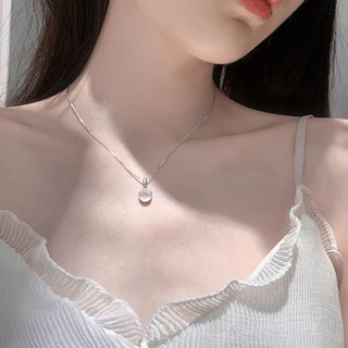 สร้อยคอ หินใส นำ โชค ประดับเงิน ไม่ลอกไม่ดำ