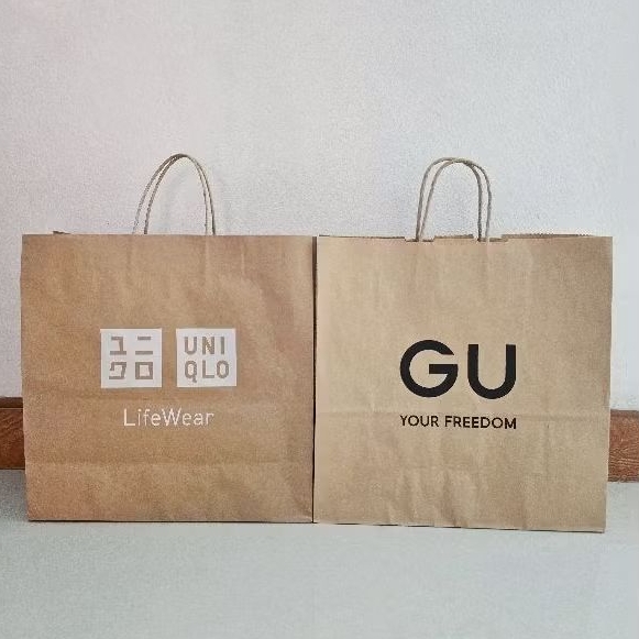 ถุงกระดาษแบรนด์ Uniqlo GU ของแท้จากช้อป 💯%