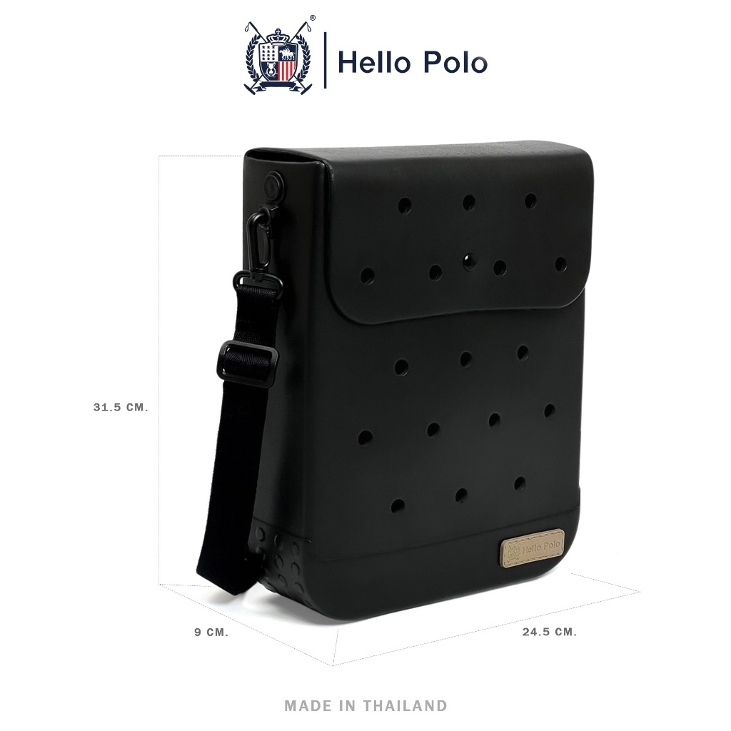 Hello Polo กระเป๋าใส่เอกสาร ไอแพด ครอสบอดี้ BH2006 ยาง EVA สายกระเป๋าปรับได้ สำหรับผู้ชายและผู้หญิง ขนาด 31.5x24.5 CM.