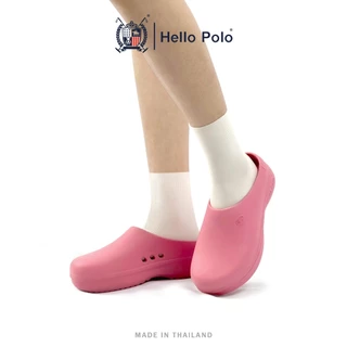 Hello Polo รองเท้าแตะผู้หญิง รองเท้าหัวโต ขาว 3.5cm พื้นหนา กันลื่น กันน้ำ ทนต่อการสึกหรอ ผู้หญิง เหมาะกับฤดู HP8009