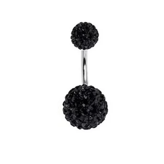 จิวสะดือ Diamond Ball Belly Button Rings Stainless Steel Zircon Navel Piercing Belly Piercing Cute Navel Bar