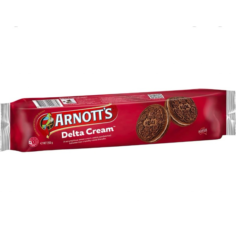 ARNOTT’s delta cream เดลต้า ครีม บิสกิตสอดไส้ครีม ตรา อาร์น๊อตส์ 250 กรัม