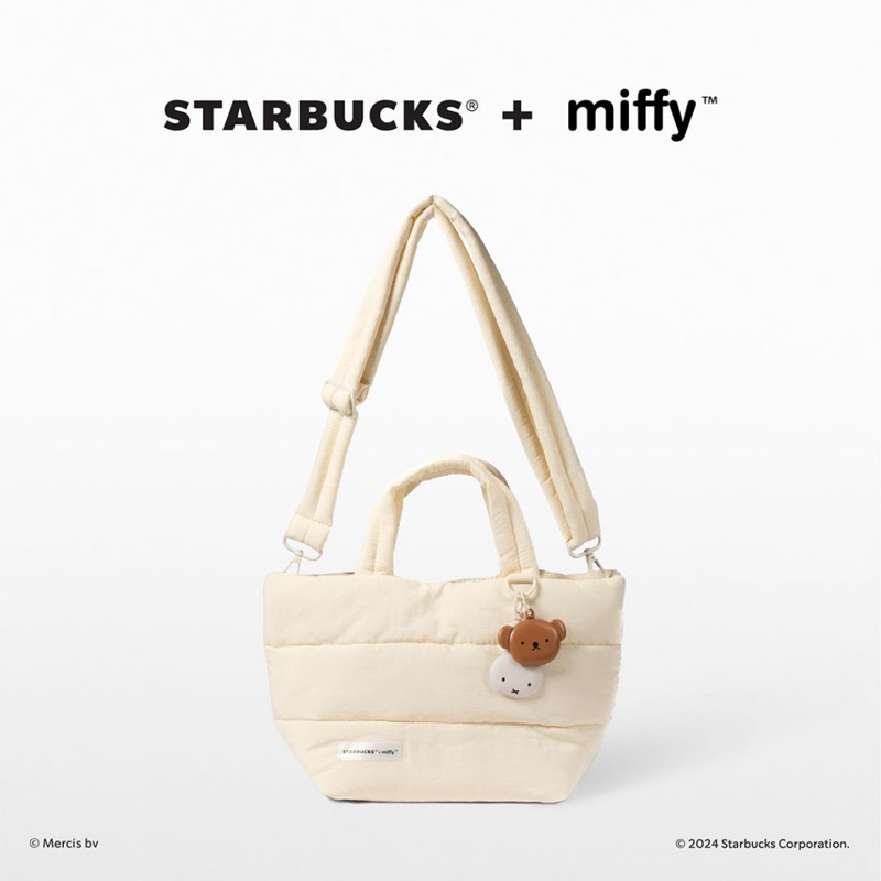 [ไม่ restock ]🌈 โค้ดแฟชั่น ลด 30% 🌈 กระเป๋า Starbucks Miffy Ivory Puffer Tote กระเป๋าสตาร์บัคส์คอลเลกชัน Miffy