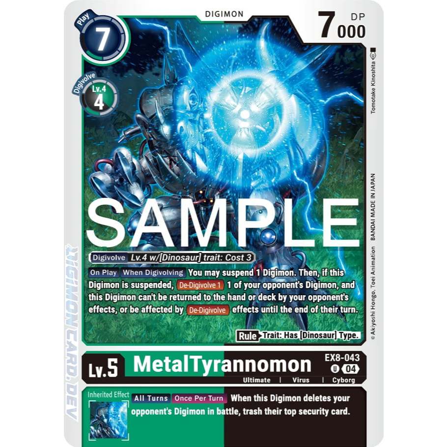 [Digimon] MetalTyrannomon EX8-043 Digimon Card การ์ดสะสมดิจิม่อน ร้านDDN