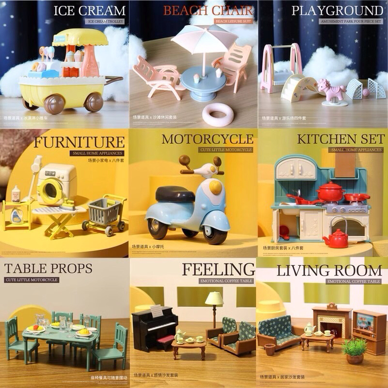 สินค้าพร้อมส่ง เฟอร์นิเจอร์ของเล่นบ้านตุ๊กตากระต่าย🌈🏡🐰