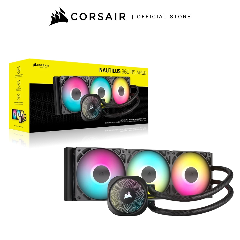 CORSAIR NAUTILUS 360 RS ARGB 360MM LIQUID CPU COOLER, BLACK : CW-9060093-WW
