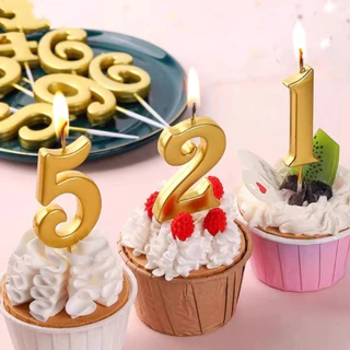 😍COD😍เทียนตัวเลขสีทอง เทียนวันเกิดHappy birthdayพร้อมส่ง
