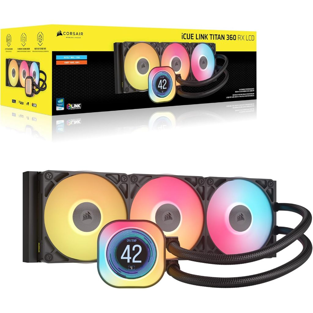 CORSAIR iCUE LINK TITAN 360 RX LCD LIQUID CPU COOLER