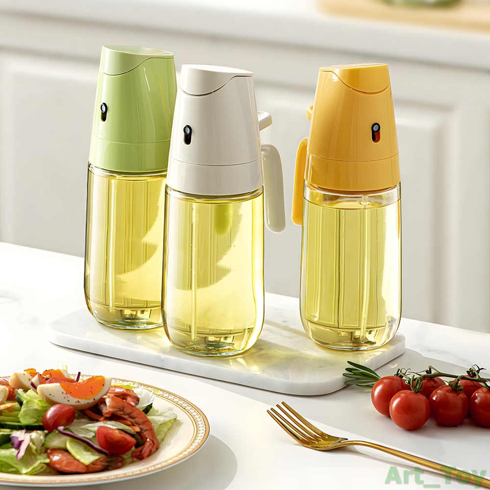 Oil er สําหรับทําอาหาร 2in1 เครื่องจ่ายน้ํามันและ 500ml ขวดแก้ว ขวดน้ำมันแก้ว สเปรย์น้ำมัน ขวดสเปรย์น้ำมันทำอาหาร