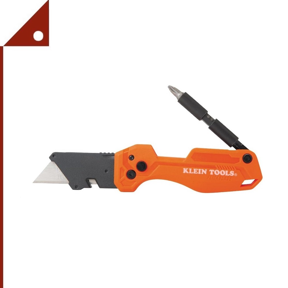 Klein Tools : KLT44304* มีดอเนกประสงค์แบบพับได้ พร้อมหัวไขควง Folding FLICKBLADE Utility Knife Tools