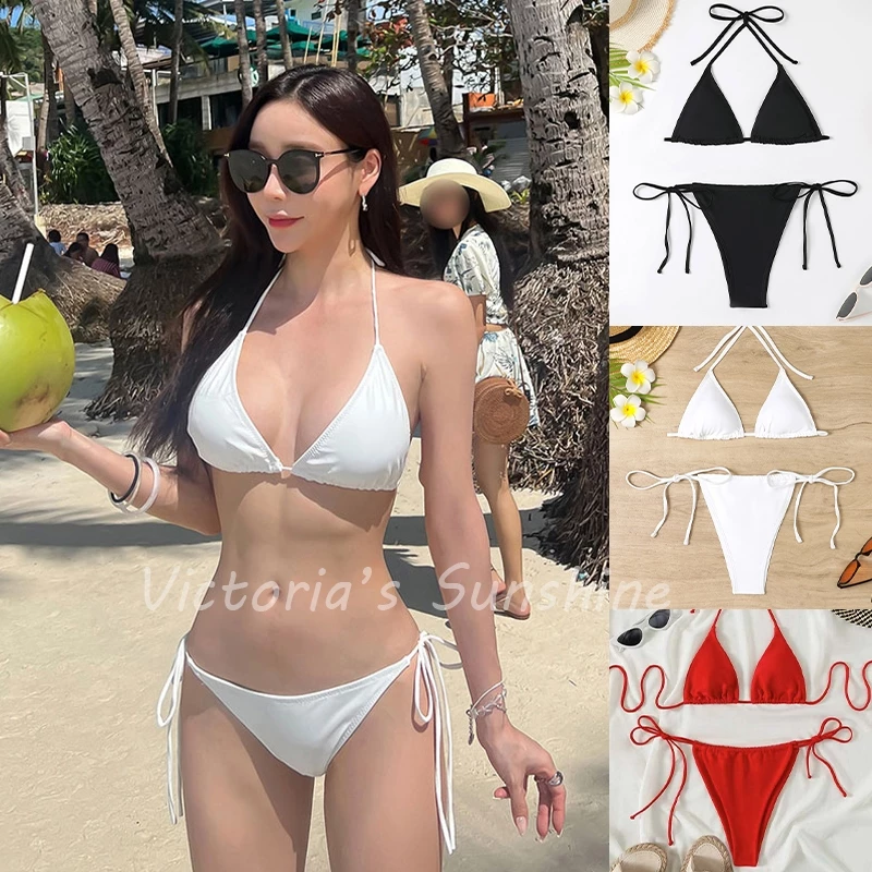ชุดว่ายน้ำ bikini บิกินี่แซ่บๆ สาวอวบ โชว์หลัง มีฟองน้ำ เซต2ชิ้น#0327