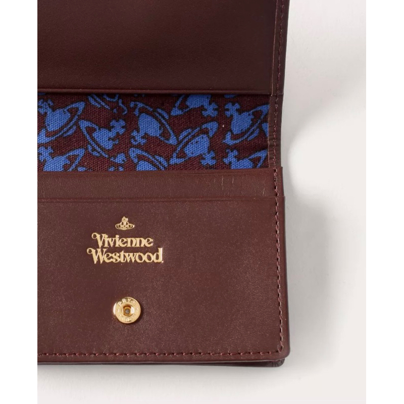 Vivienne Westwood หนังวัวอ่อนใหม่มินิกระเป๋าสตางค์ดาวเสาร์กระเป๋าใส่บัตรกระเป๋าสตางค์ของขวัญสำหรับใช้ส่วนตัว