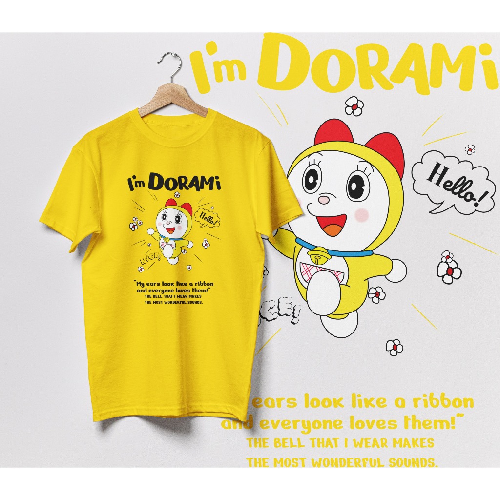 เสื้อยืด I am Dorami จากการ์ตูนสุดน่ารักโดราเอม่อน มี 3 สี ดำ ขาว เหลือง ใส่น่ารักๆกันได้เลย