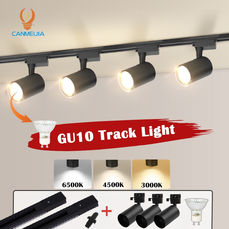 ✨GU10 Track Light สามารถเปลี่ยนหลอดไฟได้ led รางไฟ ไฟราว โคมไฟเพดาน ไฟตกแต่ง ร้านขายเสื้อผ้าเชิงพาณิชย์