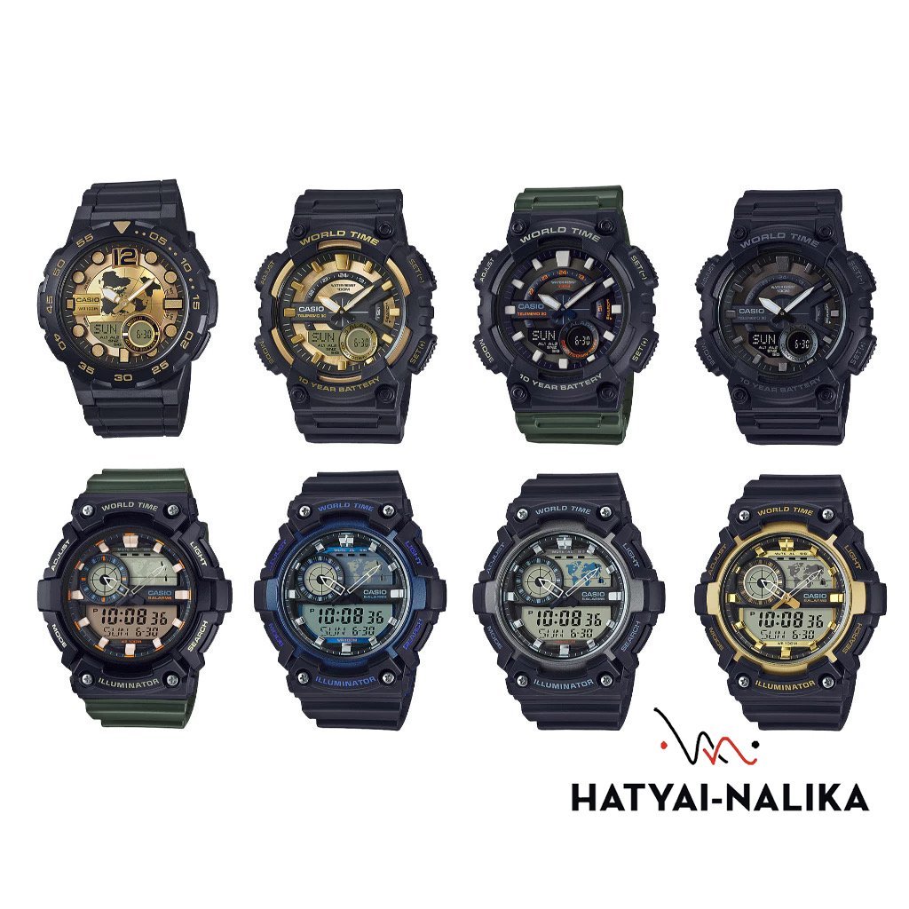 🔥ของแท้🔥 นาฬิกาผู้ชาย CASIO รุ่น AEQ-100,AEQ-110,AEQ-200 series 10 YEAR BATTERY