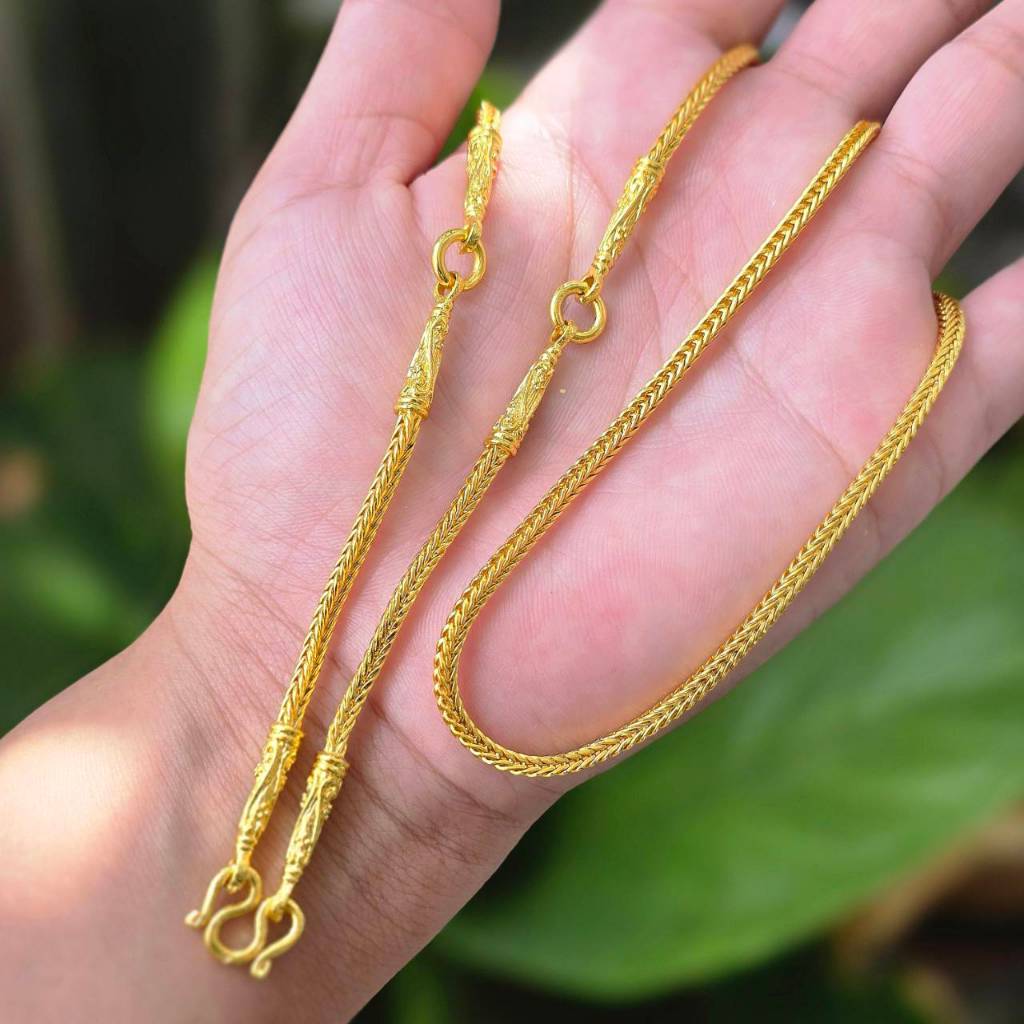สร้อยคอ สี่เสาห่วงพระ 3 องค์ 1,2,3 บาท