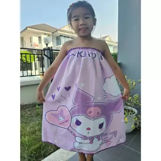 Keekie Kiddie Shop กระโจมอกผ้าขนหนู ซาริโอ เด็กโต 5-15 ขวบ ใช้ยางเกรดดีมาก พร้อมส่ง ผ้านุ่มใส่สบายแห้งง่าย
