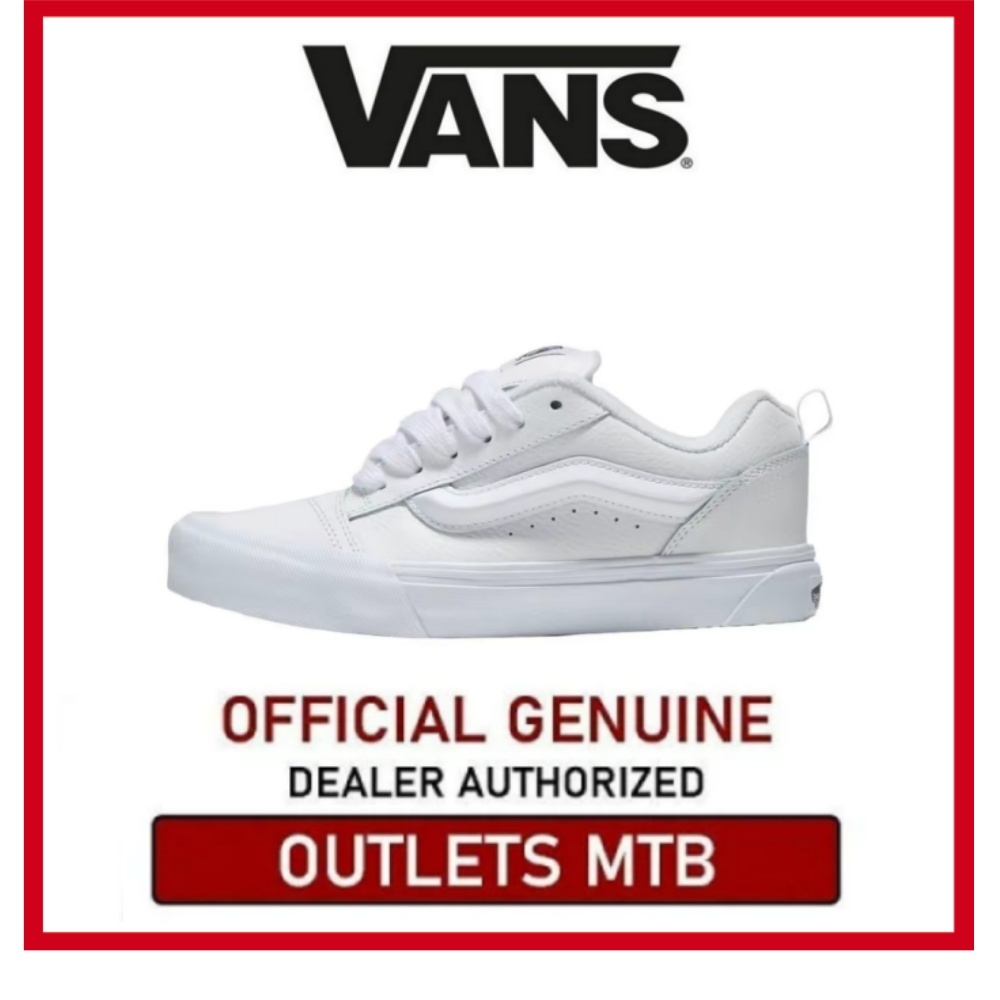 【100%Original】Vans Knu Skool White Low Top Modest Unisex Leisure Running Shoes VN0009QCW00