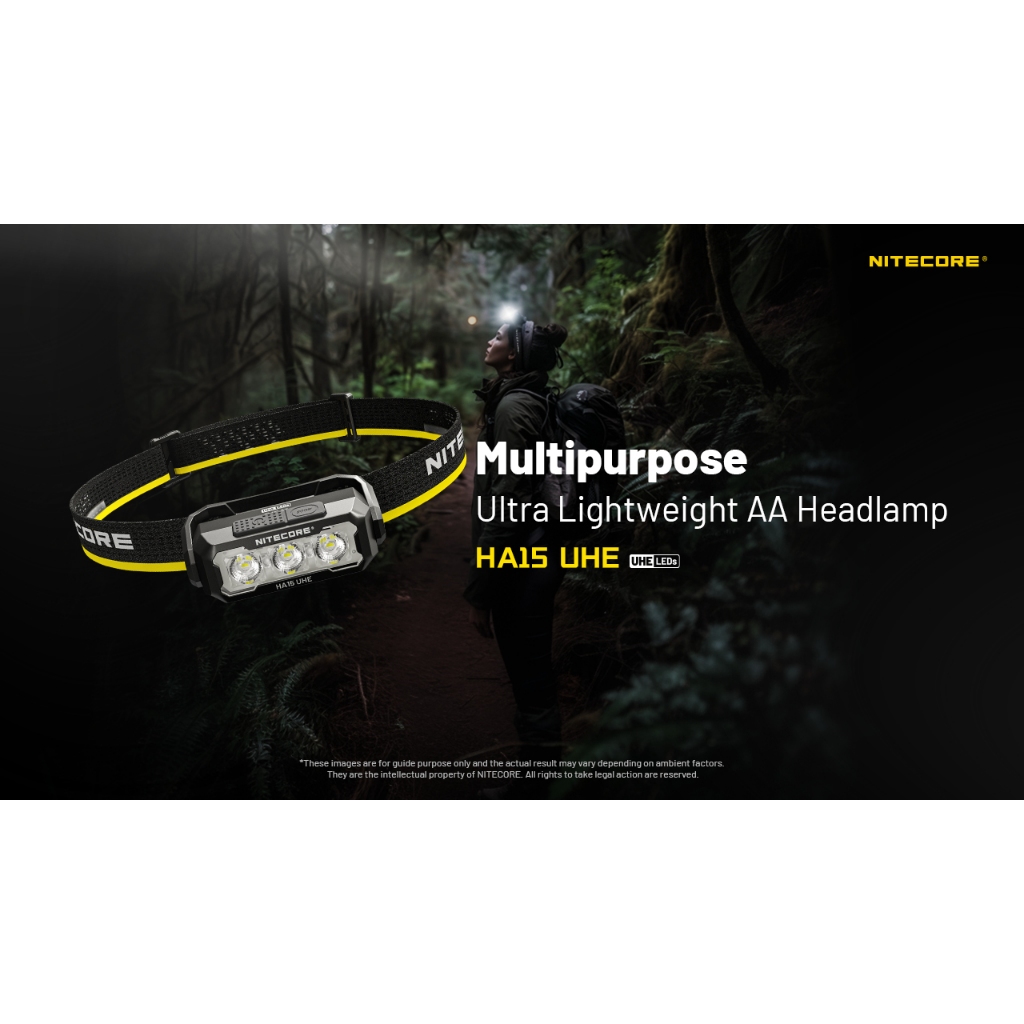 ไฟคาดศีรษะ NITECORE HA15UHE สว่าง 400 LUMENS ส่องไกล 80 เมตร