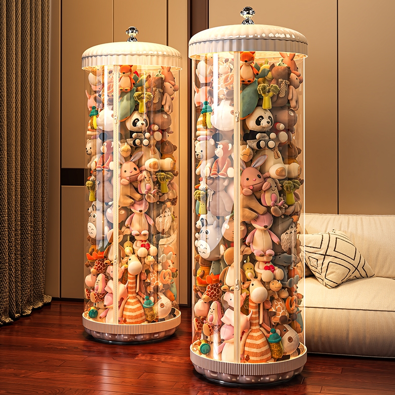 ROMOSS 🧸🧸ถังเก็บตุ๊กตาแบบใส ถังเก็บของเล่นตุ๊กตา ถังเก็บตุ๊กตาแบบมีซิป ก็บตุ๊กตา ทรงกระบอก ทำจาก PVC