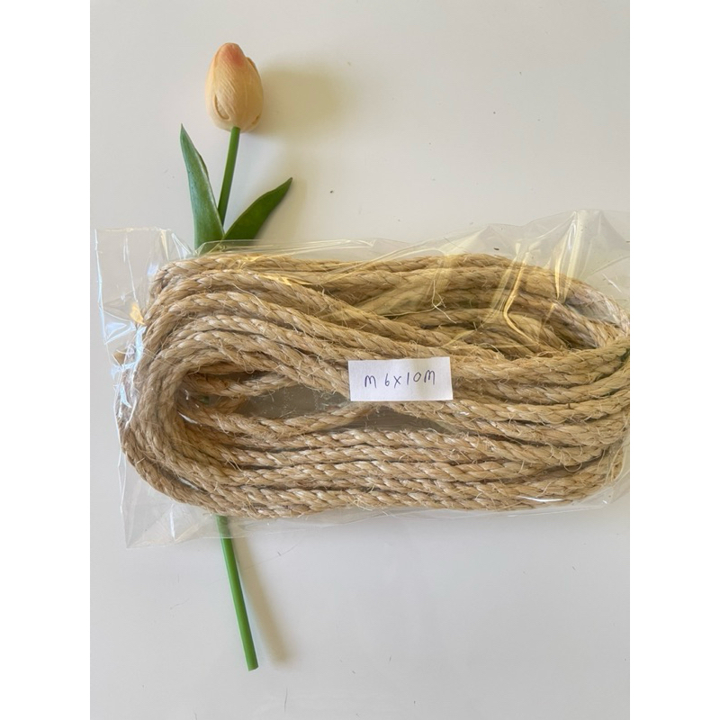 เชือกมะนิลา 6 มิล ยาว 10 เมตร #Manila Rope#เชือก#มะนิลา วัสดุธรรมชาติ ใยพืช ใบป่านศรนารายณ์ ฝนเล็บแม