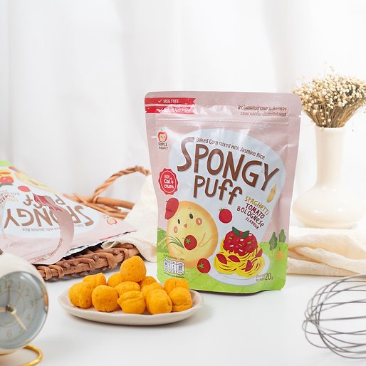 Xongdur Baby / Apple Monkey Spongy Puff พัฟข้าวหอมมะลิออร์แกนิค สำหรับเด็ก 12 เดือนขึ้นไป