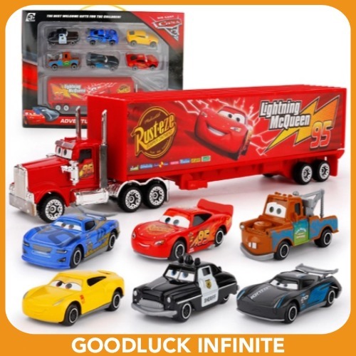 [COD]รถ6คัน+รถบรรทุก1คัน รถของเล่น ของเล่นเด็ก Mcqueen Car