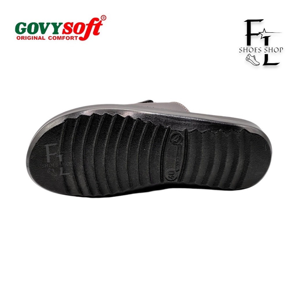 Govysoft PU รุ่น 6018 ဖိနပ် ယောက်ကျား  ခြေညှပ်ဖိနပ် ဖိနပ်အထူboy ဖိနပ်ထိုင်း รองเท้าแตะ รองเท้าแตะแบบสวม รองเท้าผู้ชาย