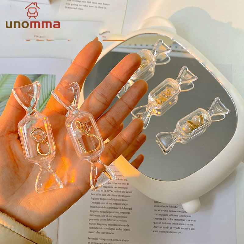 🎈กล่องเก็บเครื่องประดับ รูปร่างลูกอม แบบใส ขนาดเล็ก แบบพกพา ถูกใจผู้หญิง unomma