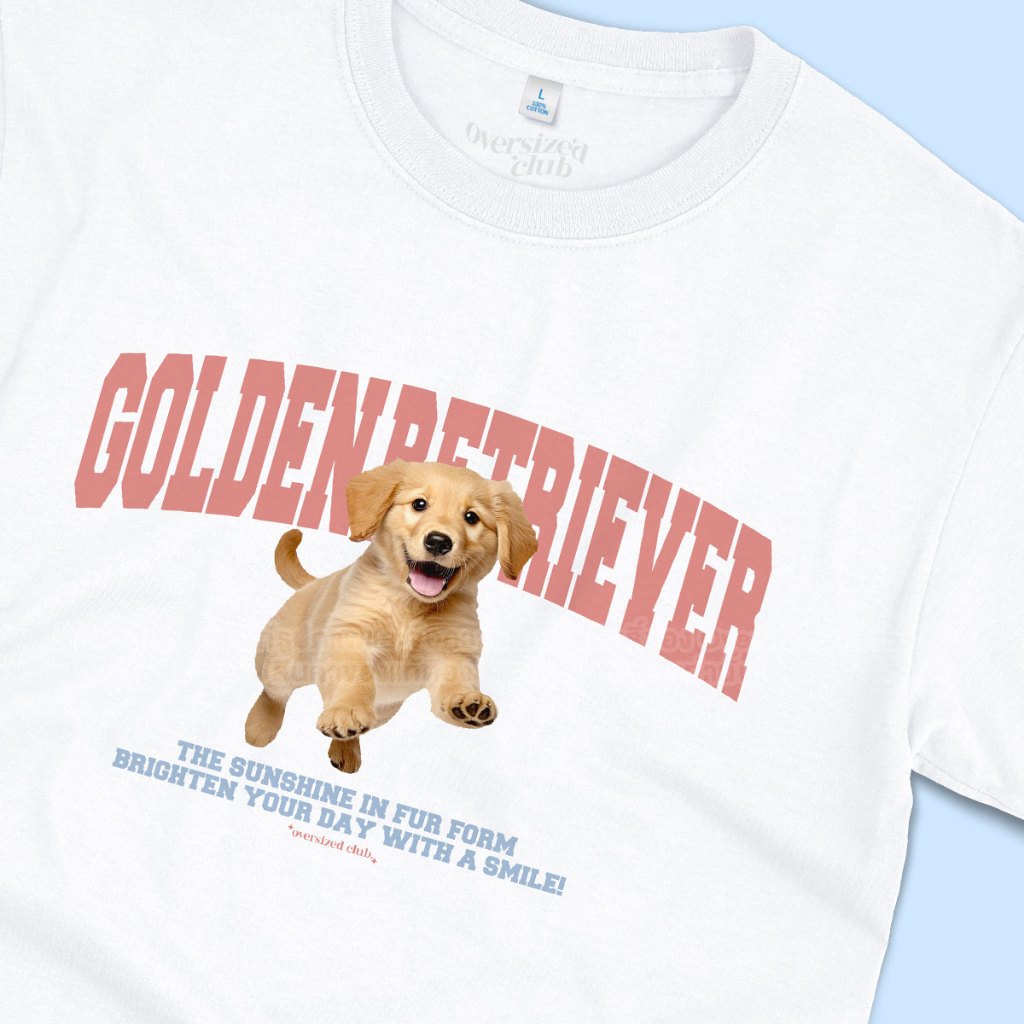 เสื้อยืดลายหมา Golden Retriever โกลเด้นรีทรีฟเวอร์ [Classic Cotton 100% by Oversized Club]