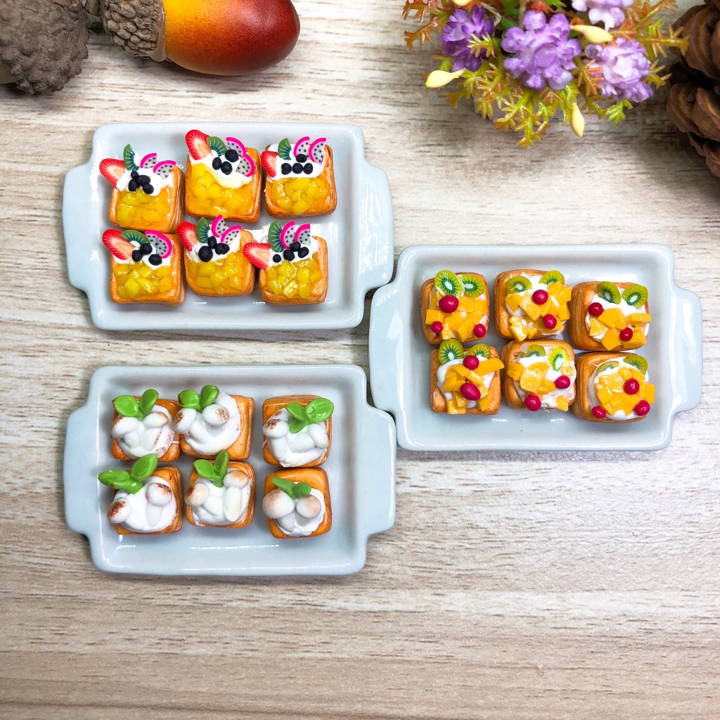 [ราคา / 1 ชิ้น ] ทาร์ตจิ๋ว พายจิ๋ว ขนมดินปั้นจิ๋ว (01) #ของจิ๋ว #miniature