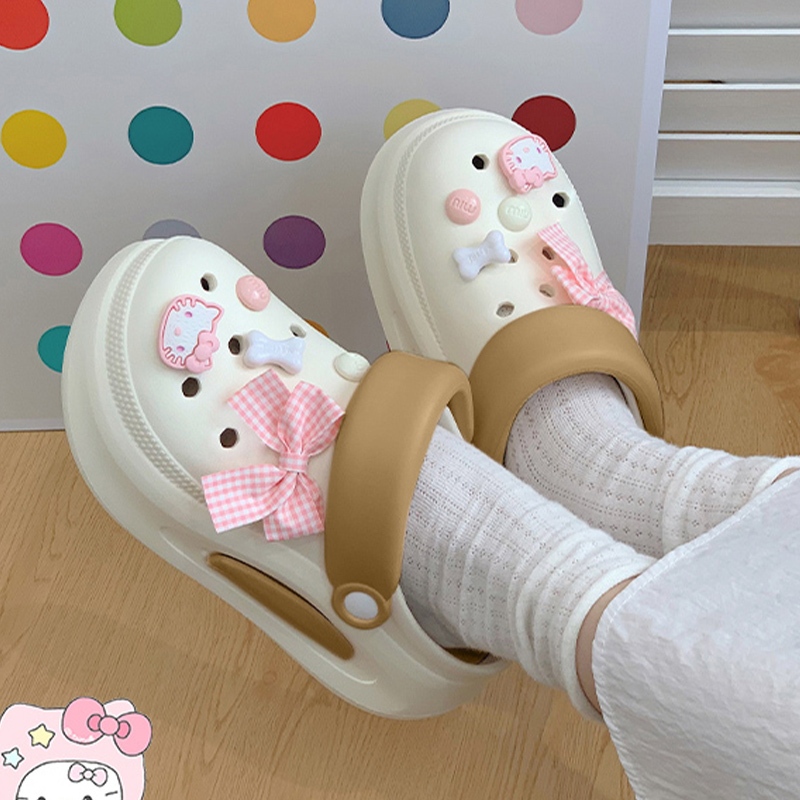 GFShop NEW รองเท้าแตะหัวโต ทรงแฟชั่นน่ารัก ใส่ได้ทุกวัย โทนสีไม่ฉูดฉาดมาก วัสดุยางนิ่มใส่สบาย มีตัวติดแถมให้ด้วยคือคุ้มม ราคา ถูกที่สุด ดีลบีเคเค แกลเลอรีภาพที่ 7