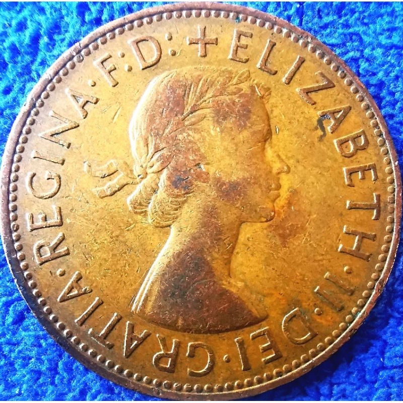 เหรียญ​สหราช​อาณาจักร​ UK, 1​ Penny, (Queen Elizabeth), #​3317, ใช้แล้ว​