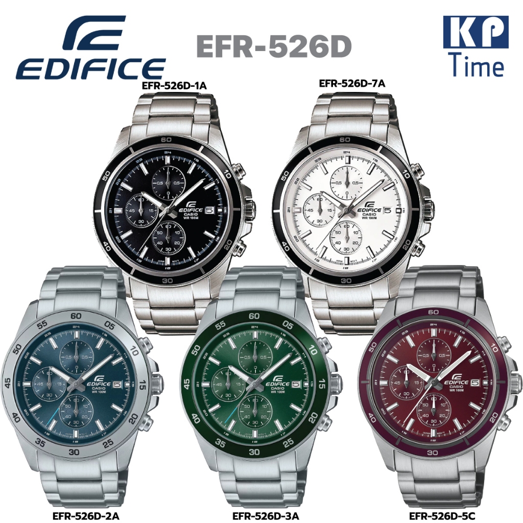 Casio Edifice นาฬิกาข้อมือผู้ชาย สายสแตนเลส รุ่น EFR-526D ของแท้ประกันศูนย์ CMG