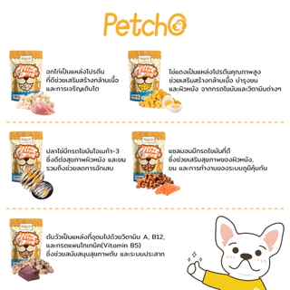 Petcho ขนมฟรีซดราย ท้อปปิ้ง ขนมสุนัข ขนมแมว ฟู้ดเกรด โปรตีนสูง ไม่ผสมธัญพืช ไม่เติมเกลือ วัตถุดิบสดใหม่100%