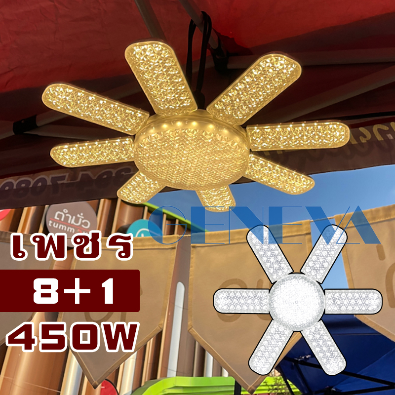 หลอดไฟ LED Bulb 120W 350W 450W หลอดไฟ ทรงใบพัด พับเก็บได้ ปรับมุมโคมไฟได้ ขั้วE27(ไม่รวมขั้ว) 220V