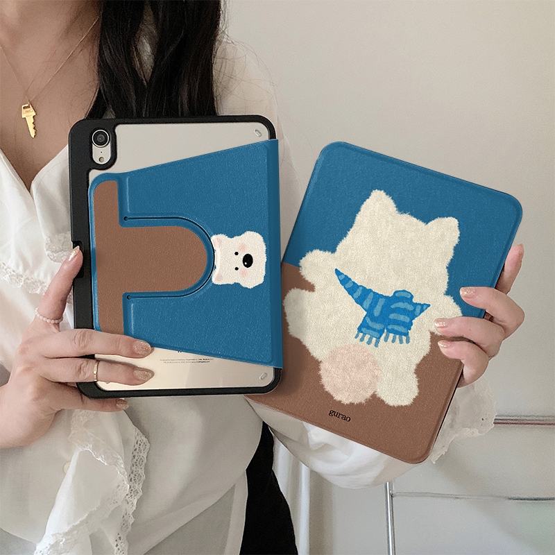 🔥ส่งในพื้นที่🔥 เคส ipad ปรับองศาได้360 ลูกสุนัขน่ารัก สีเขียวมิ้นท์ Gen9 มีที่เก็บปากกา Gen11 Air8