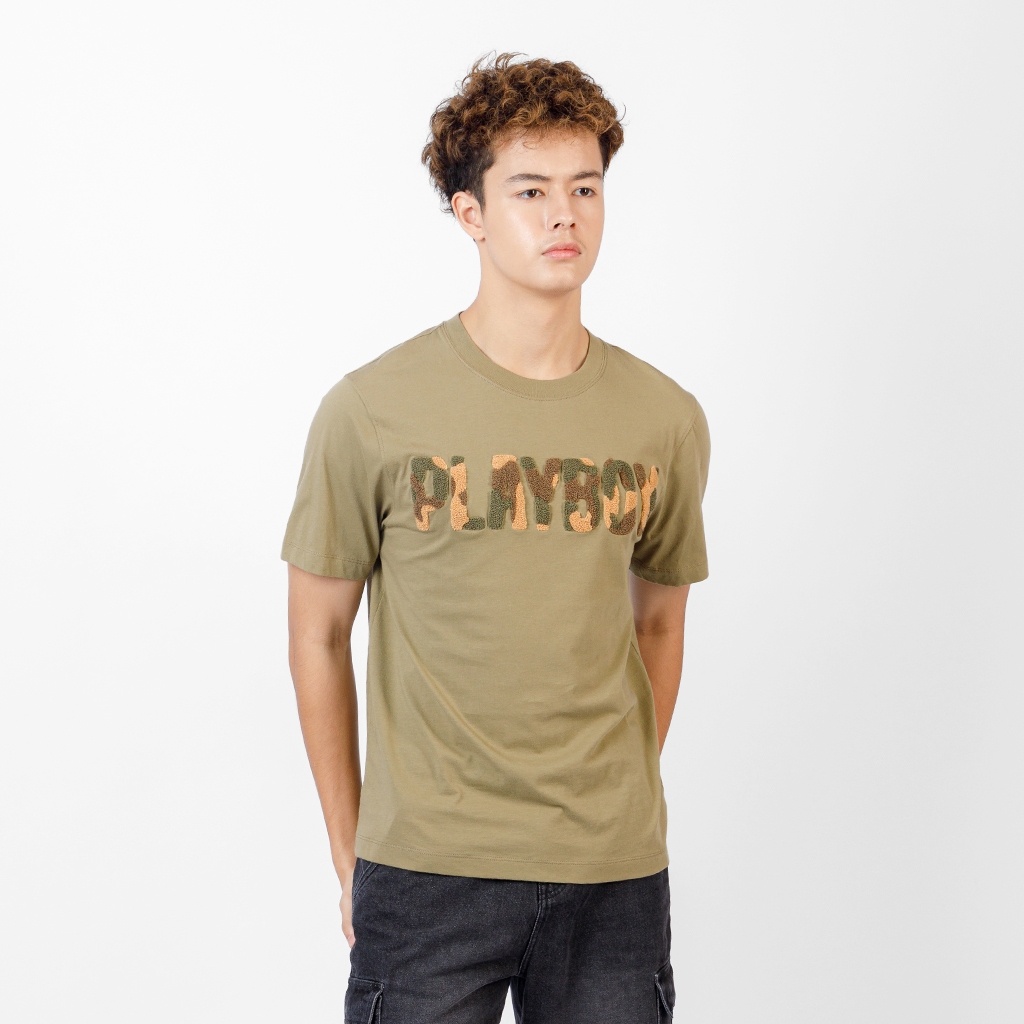 PLAYBOY เสื้อยืดคอกลม รุ่น P1MT243TF022GR