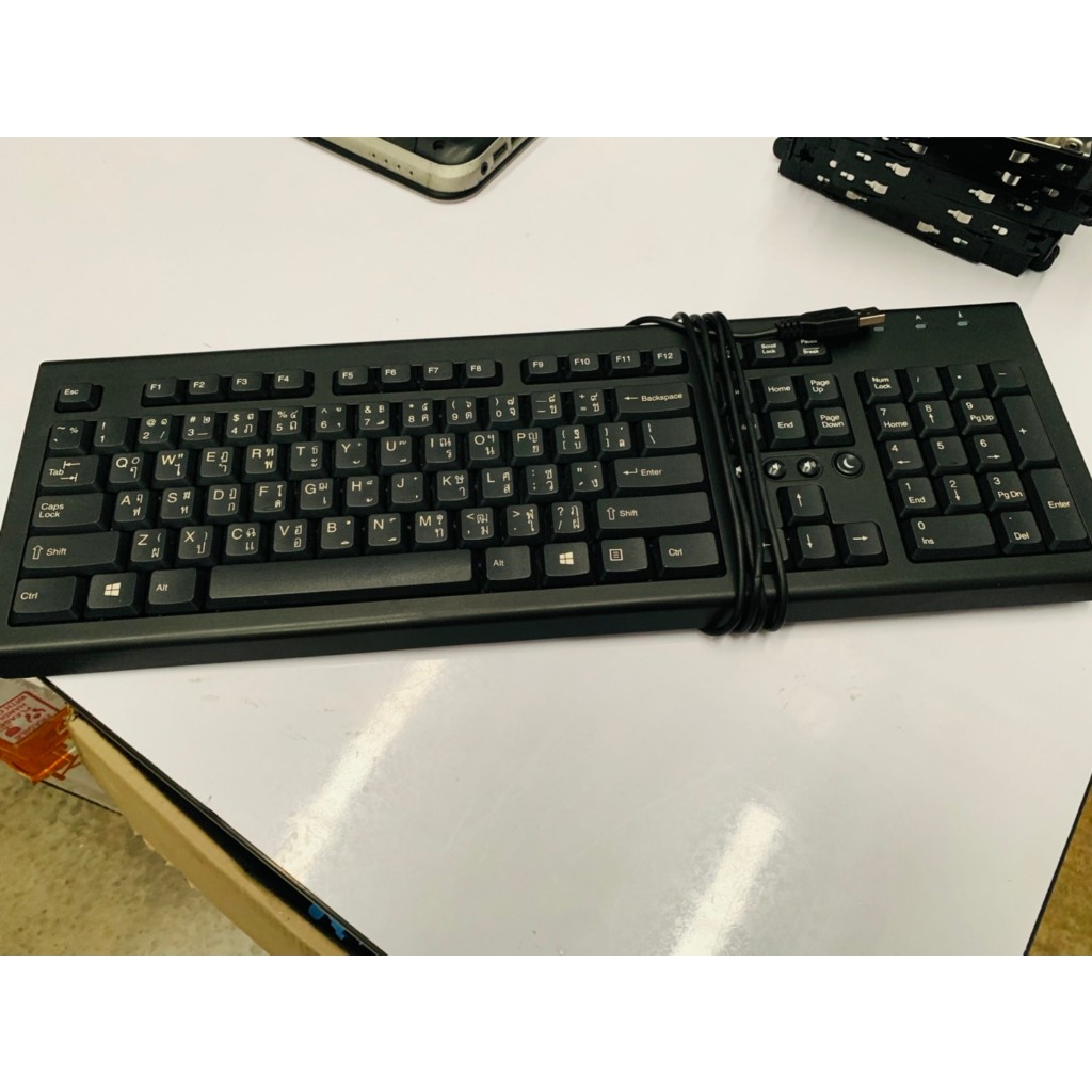 คีย์บอร์ด HP Keyboard USB Thai/Eng (Black) แถม Mouse USB คละรุ่น (Used) มือสองมีประกัน