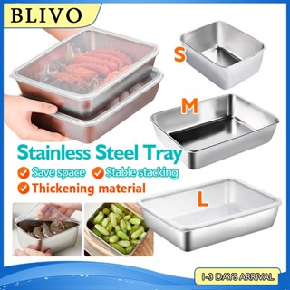 ถาดสเตนเลส ทรงสี่เหลี่ยมผืนผ้า พร้อมฝาปิด สําหรับเสิร์ฟอาหาร…