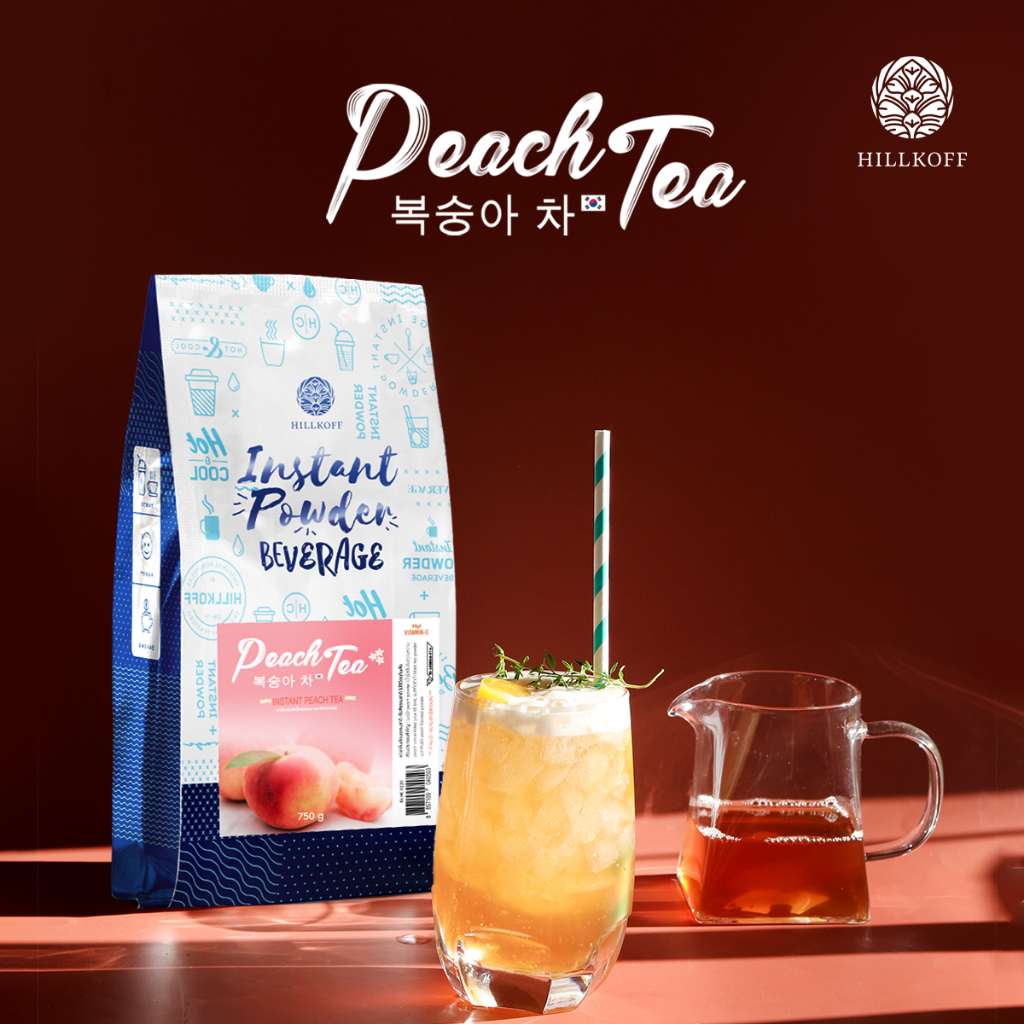 Hillkoff : 🍑 ชาพีชเกาหลี Instant Peach Tea (Korea Peach) ชาพีชปรุงสำเร็จ ชาพีช สำเร็จรูป ขนาด 750 g - รูปที่ 3