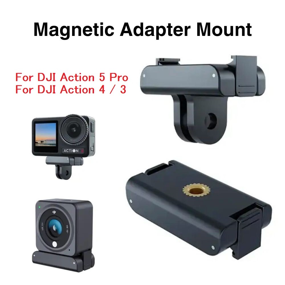For DJI OSMO 360 / Action 5 Pro 4 / 3 Magnetic Base, 1/4 interface Mount /Tripod Connector Adapter