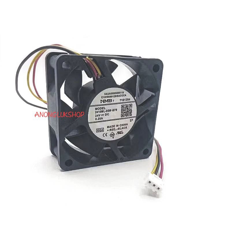 ราคา 1ตัว 👉👉 Model. 2410ML-05W-B79 EQ4 24VDC 0.25A NMB. พัดลม 2.5นิ้ว 3สาย 24VDC 0.25A 60*60*25MM.
