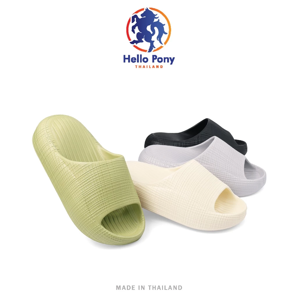 Hello Pony รองเท้าแตะ รองเท้าอุ้งเท้าแมว ลายตาราง แฟชั่น Unisex ใส่สบาย EVA กันน้ำ กันลื่น MHM4013