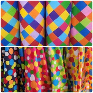 ผ้าเมตร คอตตอน100% ลายแหยม มะลองกองแก๋ง สีสด งานเลี้ยง งานปี…