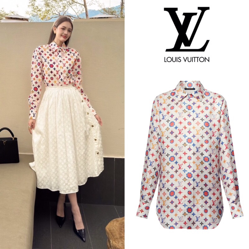 เสื้อเชิ้ตแขนยาว Louis Vuitton Monogram Silk Shirt