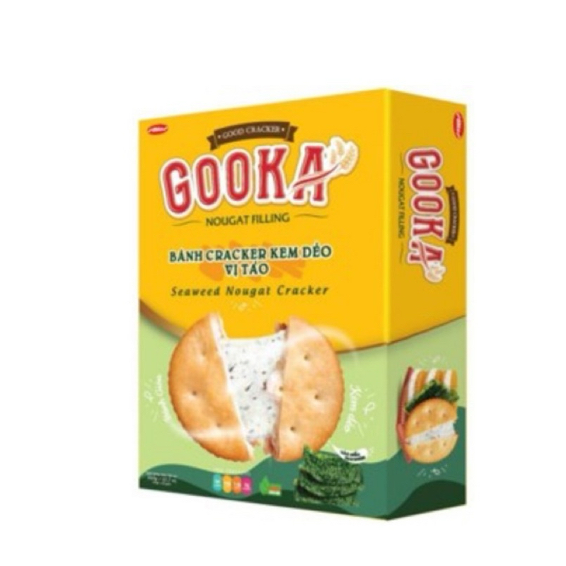 (JUMBO SIZE PAPER BOX) GOOKA bibica nougat filling seaweed cracker 360g. บีบีก้ากูค่าแครกเกอร์ 360 g