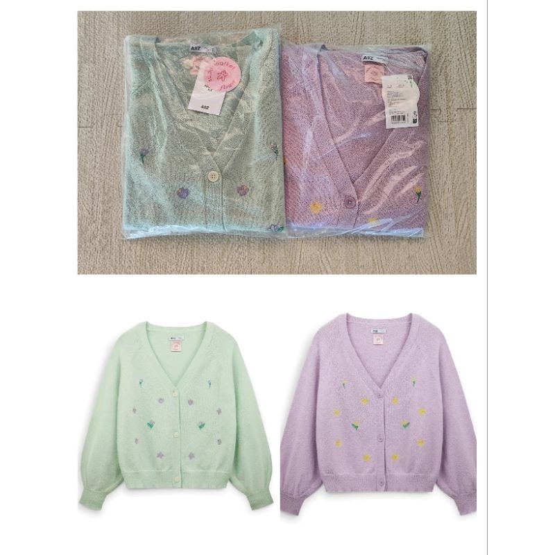 AIIZ เสื้อคาร์ดิแกน ผ้าถัก ปักดอกไม้ Embroidery Cardigan มือ1 Shop ไทย
